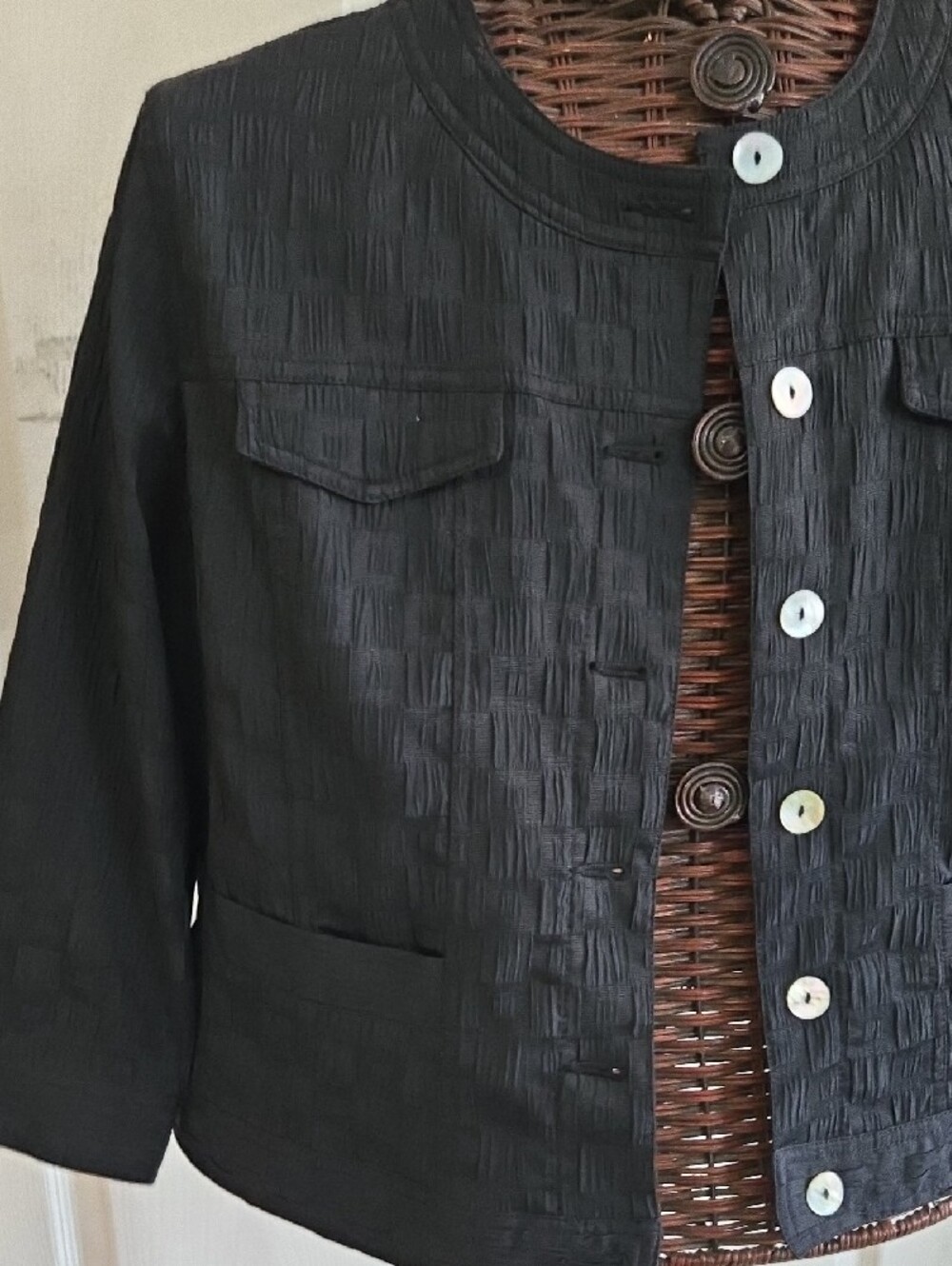 Ruby Rd. Black Textured Cropped Jacket - Picture 5 of 12